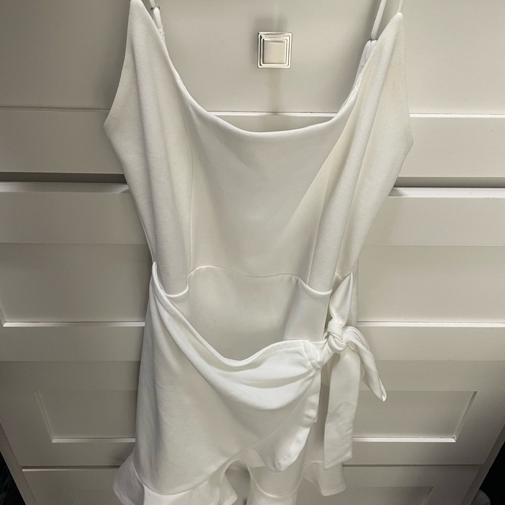 Lucy in the sky white tie wrap dress